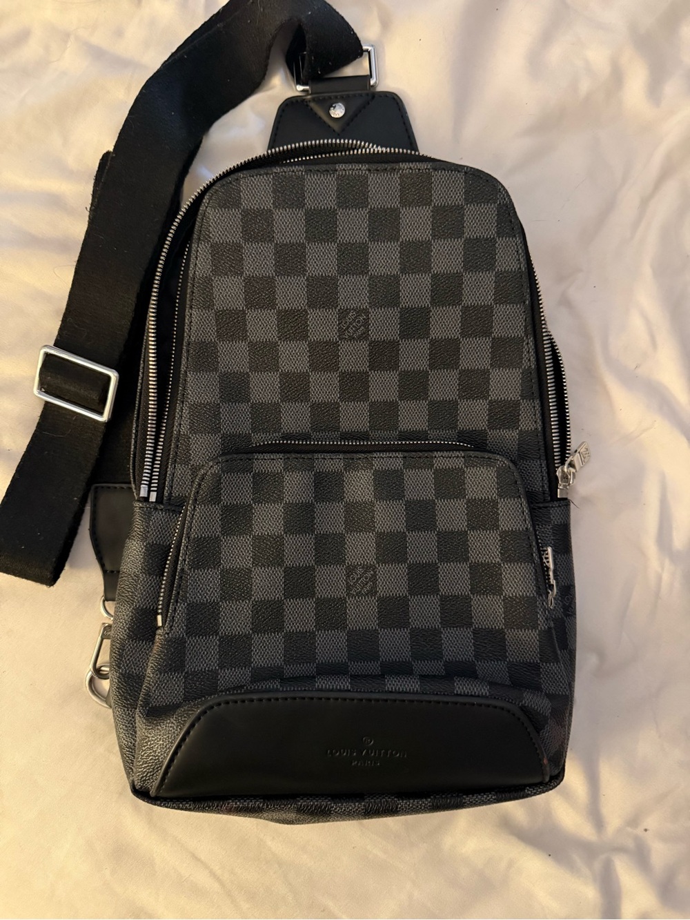 Louis Vuitton Damier Graphite Sling Backpack in Black & Gray